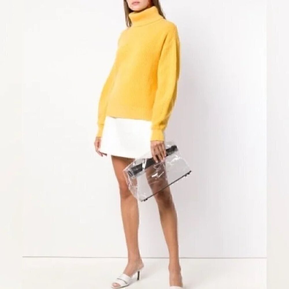 Simon Miller PVC Lunch Bag Clear Tote Black Leather Trim